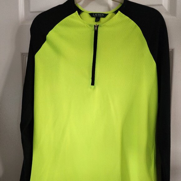 RALPH LAUREN 1/2 ZIP POLYESTER LONG SLEEVE TEE - Picture 1 of 4